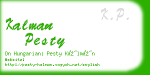kalman pesty business card